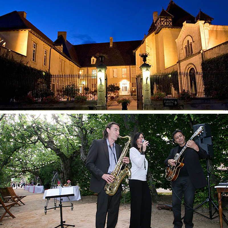 Cocktail et réception au Château de Pizay avec musique live