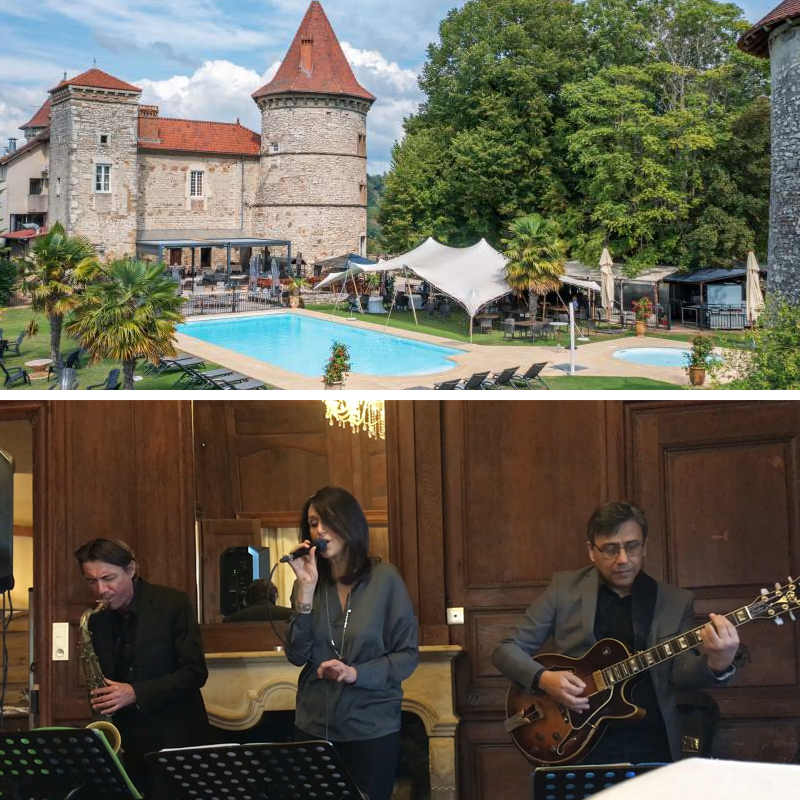 Cocktail et réception au Château de Chapeau Cornu avec musique live