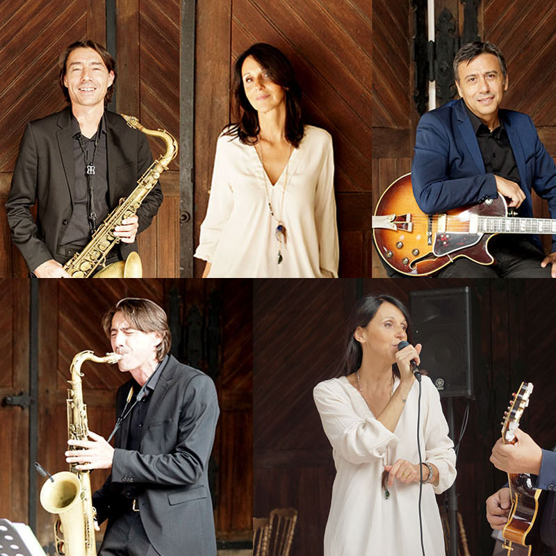 Groupe de musique pendant un mariage au Château d’Anjou